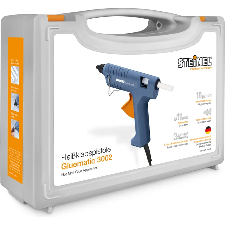 Steinel Heissklebepistole Gluematic 3002 Koffer-Set, inkl. 8 Klebesticks 11 mm, zum Basteln und Reparieren – Bild 1