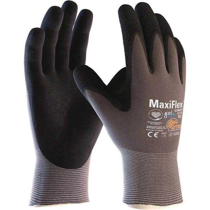 Handschuhe MaxiFlex Ultimate AD-APT 42-874 Gr.10 grau/schwarz Nyl. - Preisvergleich – Bild 1