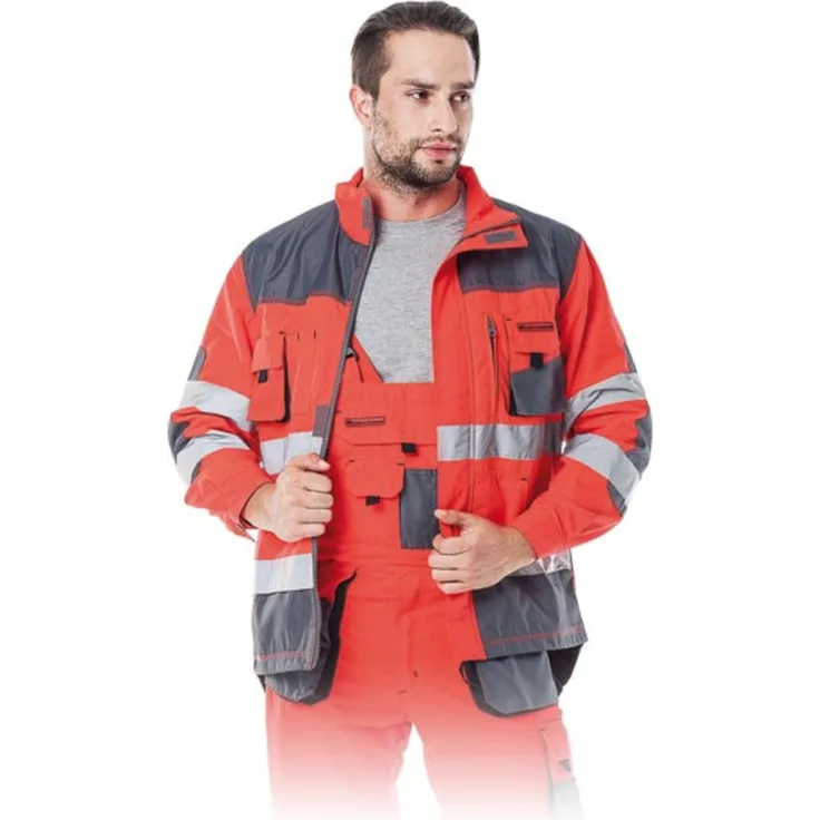 Arbeitsjacke mit Reflektoren XXXL rot