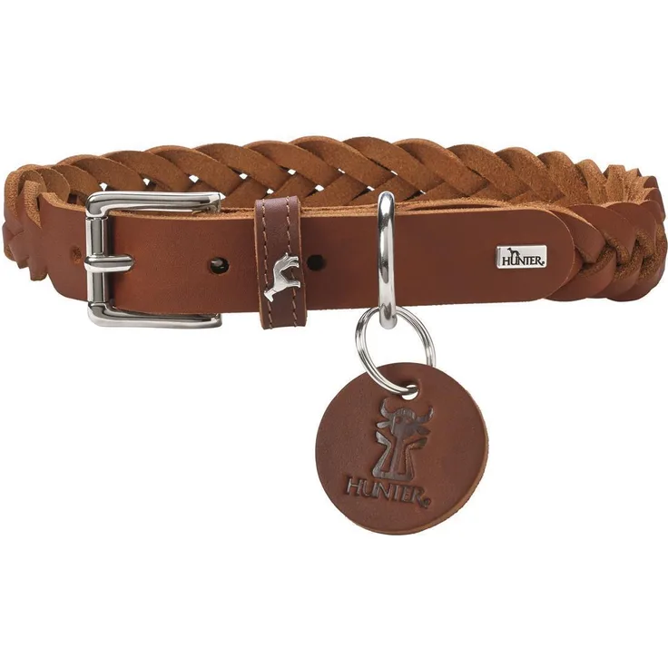 Hunter Hunde-Halsband Solid Education Special cognac S-M