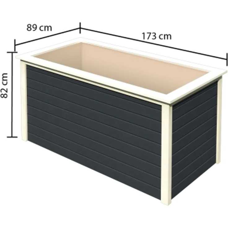 Karibu Hochbeet 2 anthrazit, 173x82x89 cm, 835 Liter – Bild 3