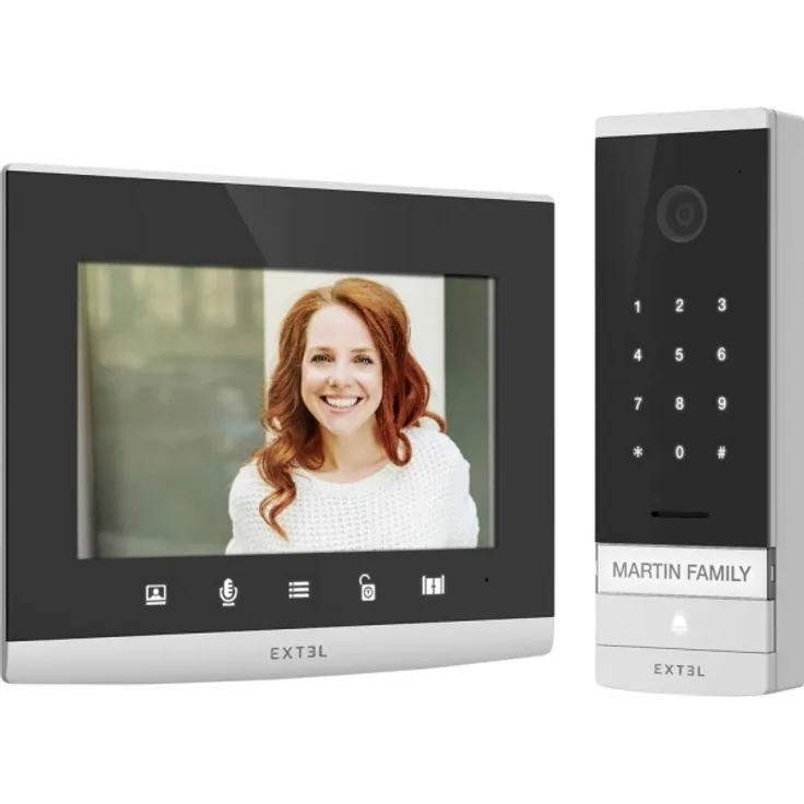 Extel CODE Connect Video-Türsprechanlage WLAN Komplett-Set Schwarz, Glas