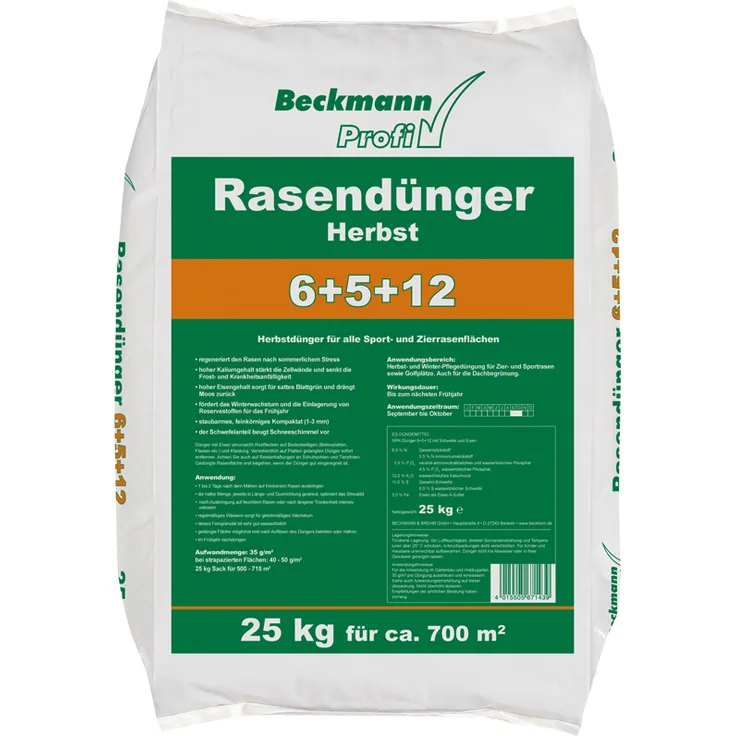 BECKMANN PROFI Rasendünger Herbst, 25 kg