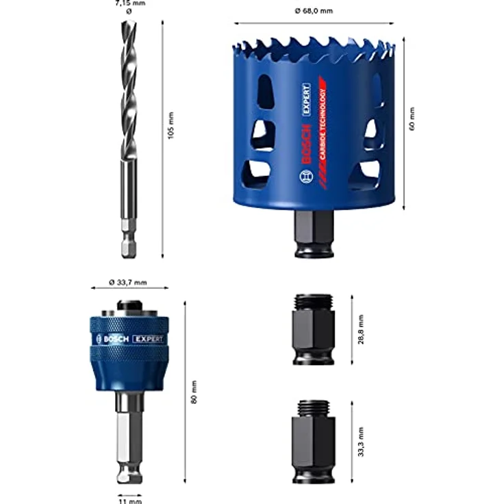 Bosch Expert Tough Material Lochsäge-Starter-Set, 68 x 60 mm – Bild 3