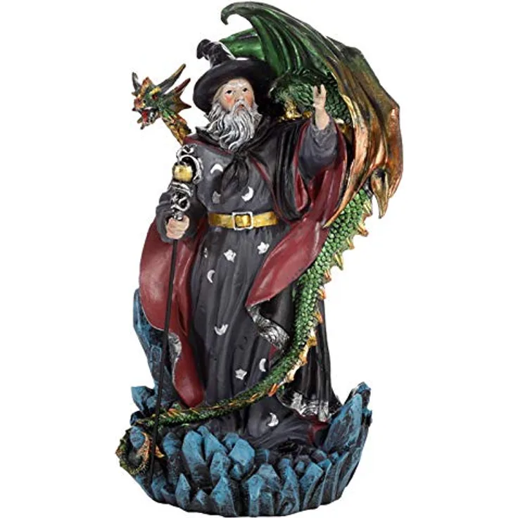 Deko Figur Drachen Zauberer