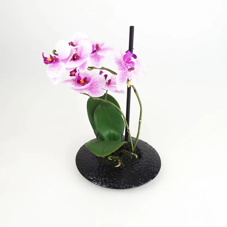 Orchidee Melaminschale Höhe 30cm weiß rosa oder lila Kunststoff Dekopflanze