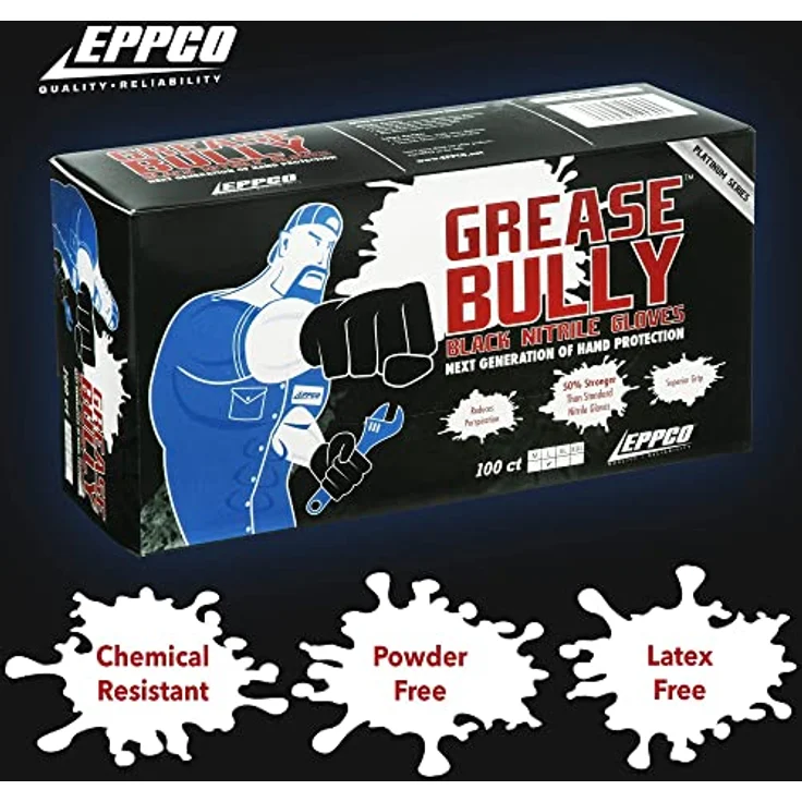 Kunzer GREASE BULLY XL 100 St. Nitril Einweghandschuh Größe (Handschuhe): XL EN 374, EN 455 – Bild 5
