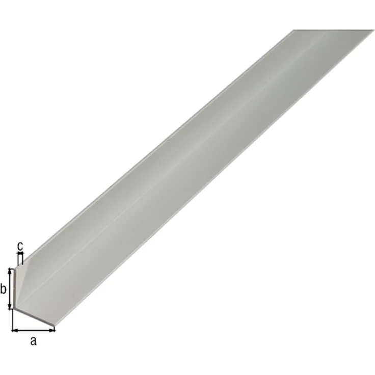Alberts® Winkelprofil, gleichsch., Alu schwarz elox., LxBxHxS 1000 x 10 x 10 x 1 mm 488284