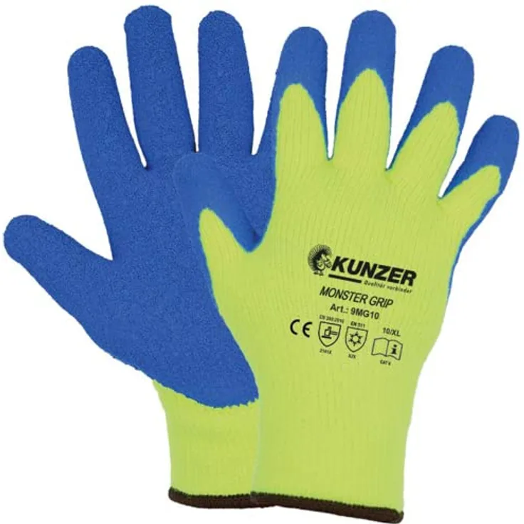 Kunzer 9MG09 Latex Arbeitshandschuh Größe (Handschuhe): 9, L EN 388:2016, EN 511 1 Paar