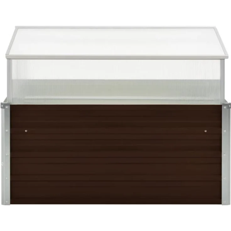 vidaXL Gewächshaus Braun 100 x 100 x 85 cm Verzinkter Stahl – Bild 1