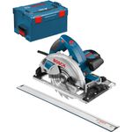 Bosch GKS 65 GCE Professional Handkreissäge, 5900 U/min, 1800 W, Staubabsaugung 190 mm, 5,2 kg, mit L-BOXX und Führungsschiene (0601668902)