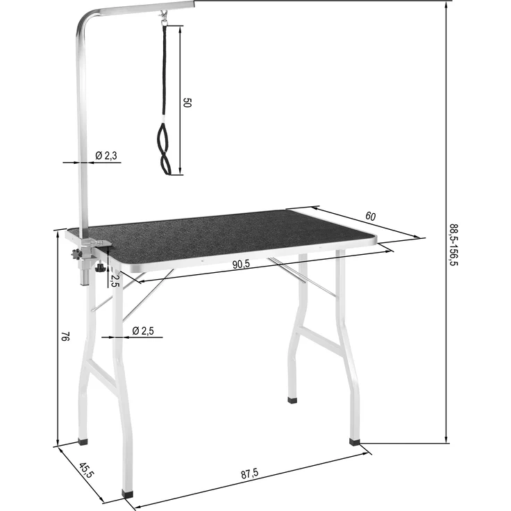 tectake Trimmtisch mit Galgen - schwarz/weiß – Bild 6