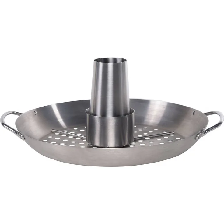 SANTOS Geflügelhalter Hähnchenbräter Gemüsekorb Edelstahl 3-teilig, Ø 30 cm