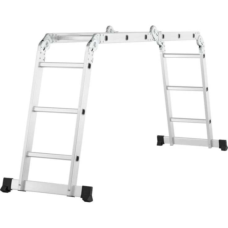 Juskys Aluminium Multifunktionsleiter 3x4 Stufen - 3,6 m Länge klappbar – Leiter 4-teilig bis 150 kg - Gelenkleiter Klappleiter Stehleiter Aluleiter – Bild 6