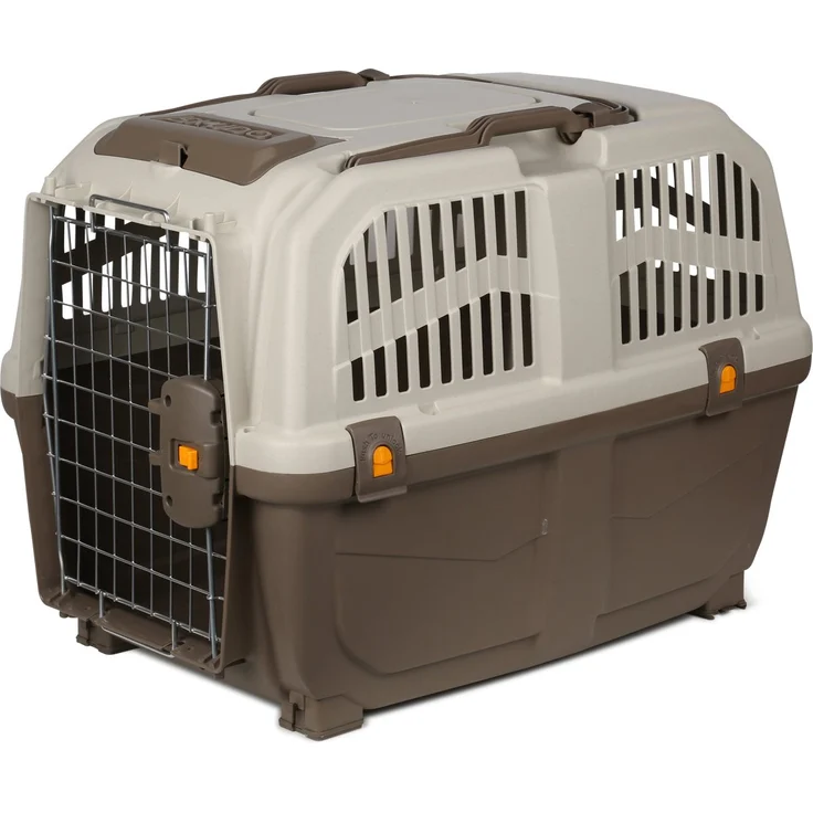 Trixie Friends on Tour Transportbox Skudo taupe/sand S-M (51 x 68 x 48 cm) – Bild 1