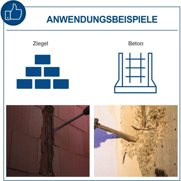 Scheppach Abbruchhammer AB1500x Betonhammer, 20J Schlagkraft, 1300W Leistung, SDS-Max, 4100 BPM, 6kg leicht, inkl. Spitz- und Flachmeißel und Koffer – Bild 7