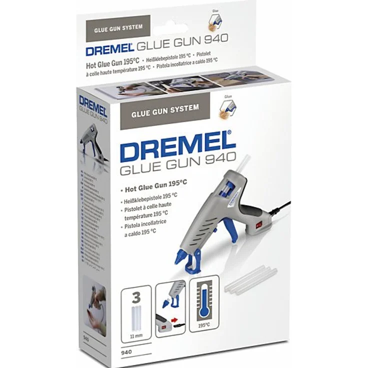 Dremel 910 Heißklebepistole, 100-240V, Klebepistole Set mit 3 Klebestifte zum Dekorieren und Basteln – Bild 1