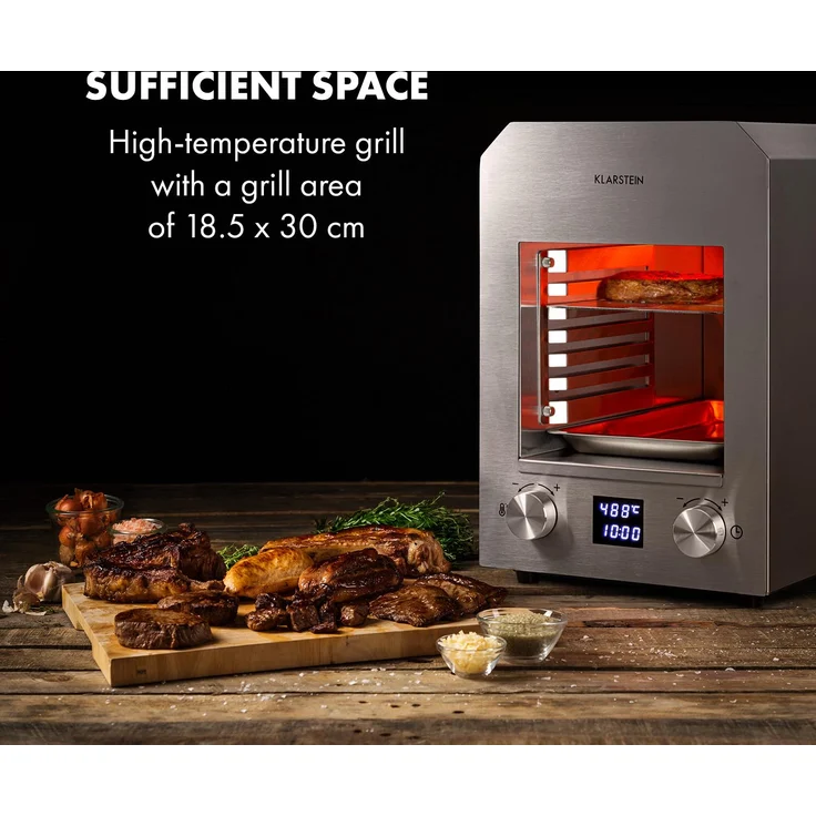 Hannibal Hochtemperaturgrill Indoor 2.200W 850°C Edelstahl silber Silber – Bild 3
