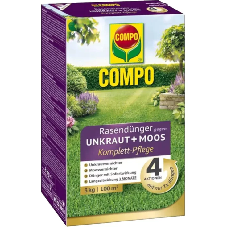COMPO® Rasendünger gegen Unkraut + Moos, 3 kg – Bild 1