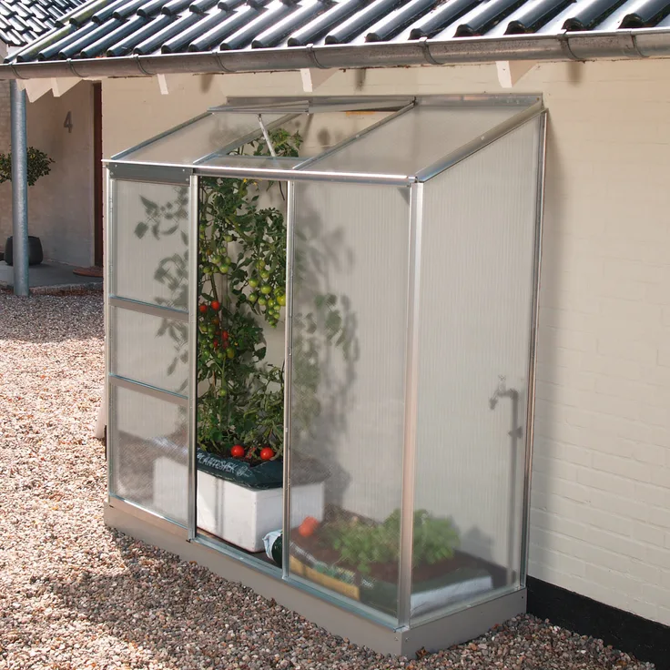 Vitavia Anlehn-Gewächshaus "Ida 1300", aluminium eloxiert, 1,3 m²,4 mm HKP