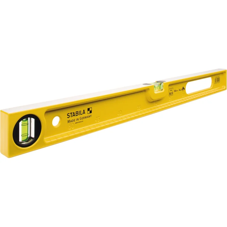 STABILA Wasserwaage Type 82 S, 60 cm, robustes Alu-Druckgussprofil, metrische Skala, 1 Horizontal-Libelle, 1 Vertikal-Libelle, 1 Grifföffnung, Made in Germany – Bild 2