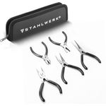 STAHLWERK Mini Zangen-Set 5-teilig Feinmechaniker-Zangen mit 3 Spitzzangen, Seitenschneider und Kombizange im praktischen Kunstleder-Mäppchen mit Reißverschluss - Preisvergleich