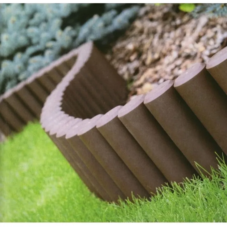 Beeteinfassung 2,7m Beetumrandung Zierzaun Rasenkante Palisade Mähkante Zaun braun