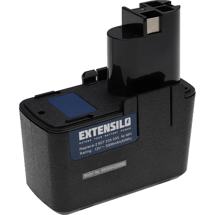 EXTENSILO Akku Ersatz für Bosch 2 607 335 054, 2 607 335 055, 2 607 335 071, 2 607 335 081 für Elektrowerkzeug (3300 mAh, NiMH, 12 V)
