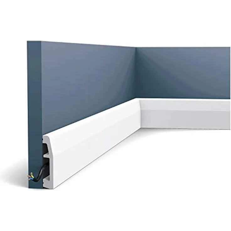Sockelleiste Fußleiste von Decor SX125 AXXENT Profilleiste Wand Boden Leiste mit Kabelschutz Funktion 2 Meter - Orac