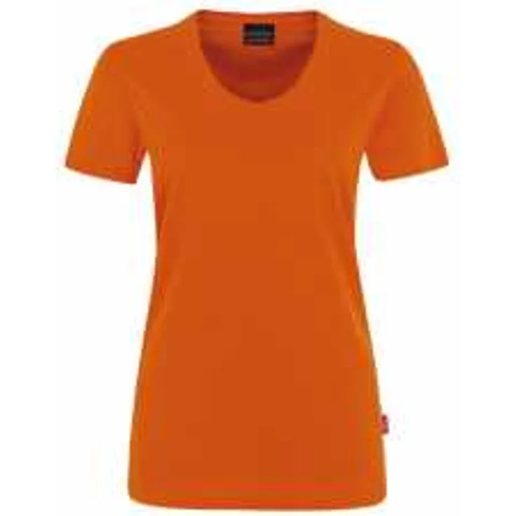 HAKRO Damen V-Shirt Mikralinar 181, orange, 2XL