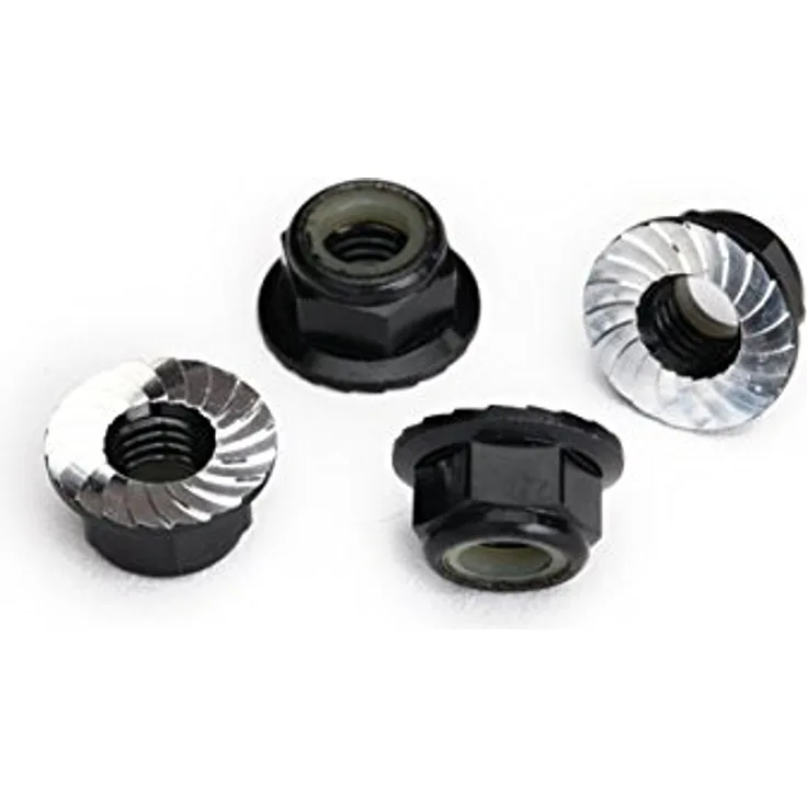 TRAXXAS Stopmutter mit Flansch 5mm Alu, verzahnt, schwarz (4)