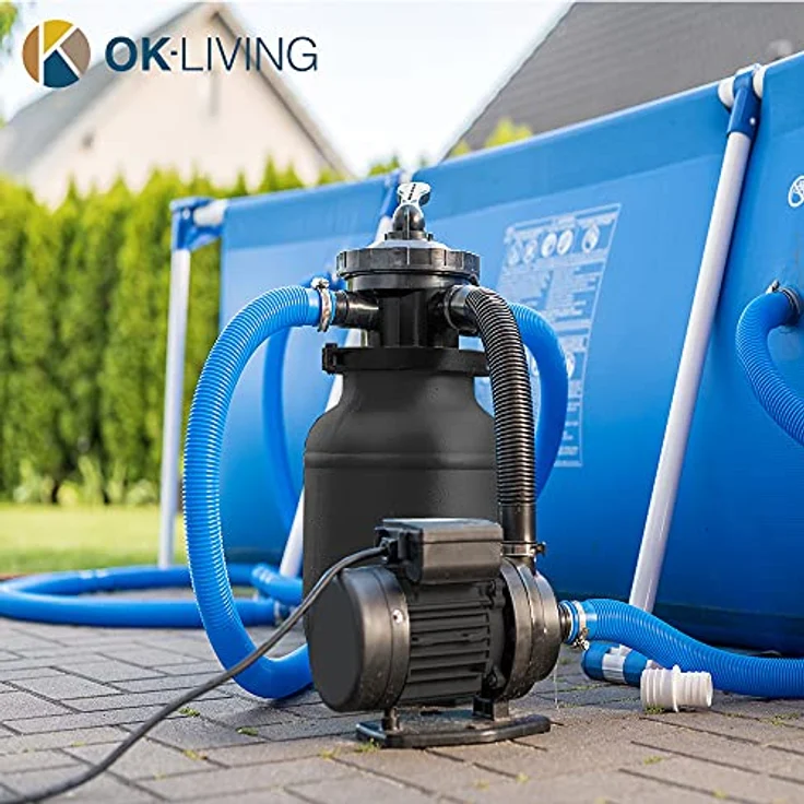 Sandfilteranlage Sandfilter Poolfilter 7m³ mit Vorfilter 7000 l-h Poolpumpe Pool – Bild 2