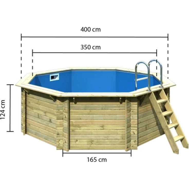 Karibu Pool Modell 1A Classic inkl. KDI Holzdeck & Edelstahlleiter 415 x 120 cm – Bild 2