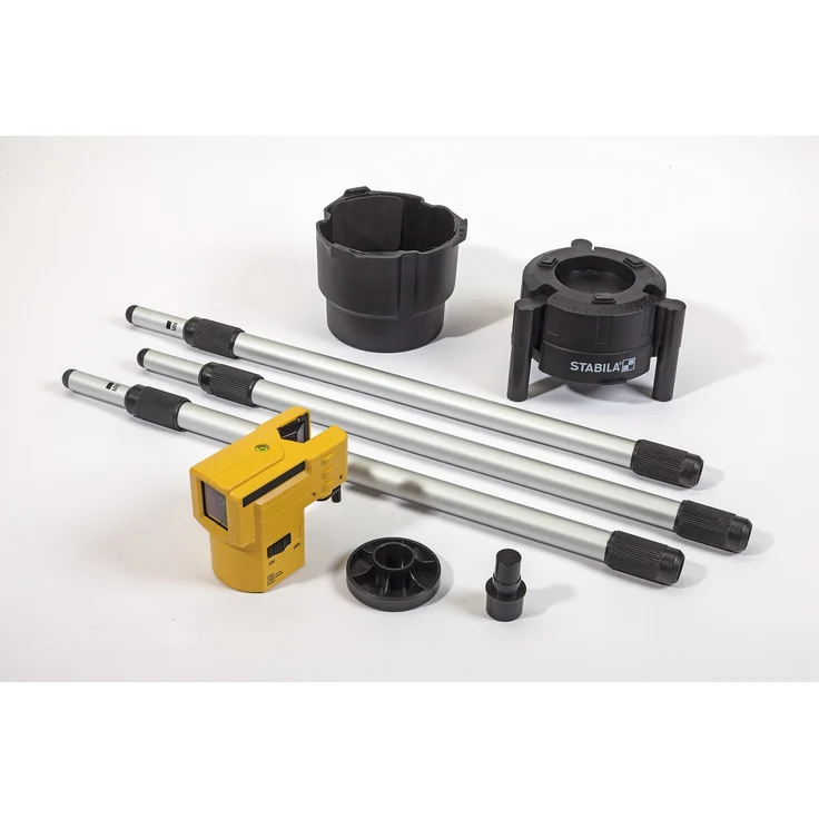 STABILA Kreuzlinienlaser LAX 50, 2-teiliges Set, selbstnivellierend, gut sichtbare Laser-Linien, Reichweite bis 10 m, Einknopfsystem, Schutzklasse IP 53, inklusive Stativ-Teleskopstange – Bild 2