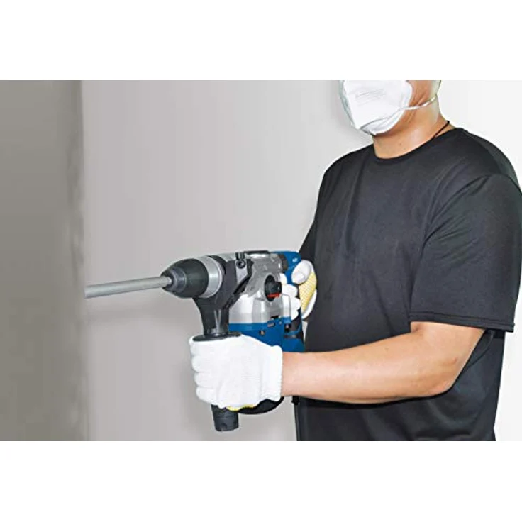 Scheppach Bohrhammer DH1300Plus (Schlaghammer mit 1250 W, 5 Joule, SDS plus Aufnahme, Drehzahl 850 min-1, Bohrleistung im Beton Ø 30mm) inkl. umfangreiches Zubehörset – Bild 8