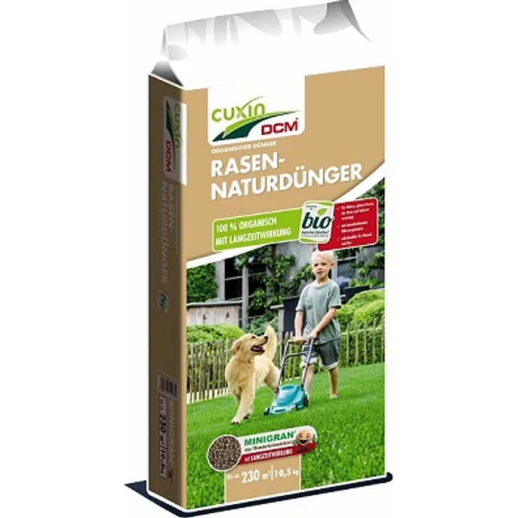 Cuxin DCM Rasen-Naturdünger Frühjahr 10,5 kg bis 230 m2