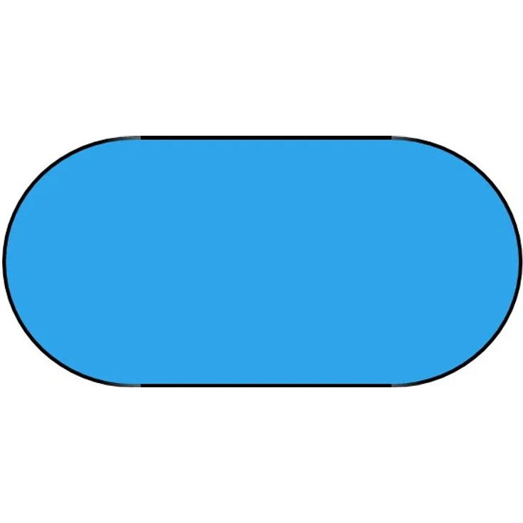 Poolfolie Ovalform in Standard Blau mit Einhängebiese