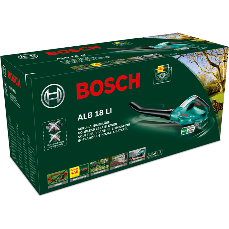 Bosch ALB 18 LI 06008A0302, Akku-Laubbläser, Power for All 18V (ohne Akku und Ladegerät, max. Gebläsegeschwindigkeit 210 km-h) – Bild 7