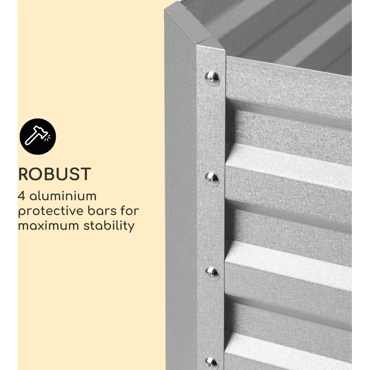 High Grow Straight Hochbeet 200x60x100cm 1200l Stahl Silber – Bild 6