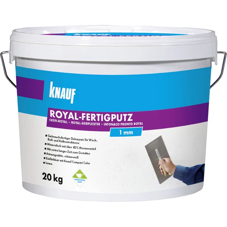 Knauf Royal-Fertigputz 20 kg 1,0 mm Körnung schneeweiß