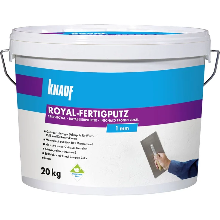 Knauf Royal-Fertigputz 20 kg 1,0 mm Körnung schneeweiß – Bild 1