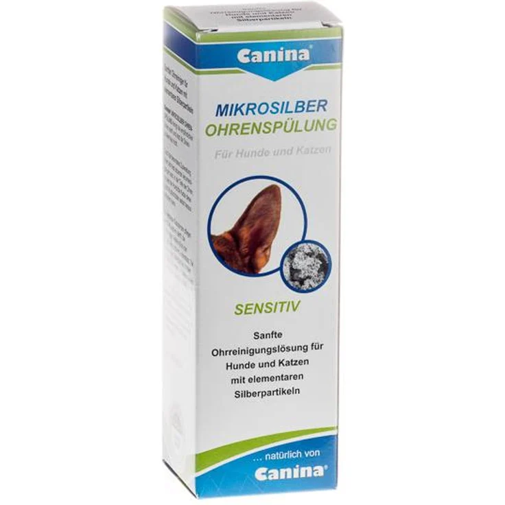 Canina MIKROSILBER OHRENSPÜLUNG - 100ml Sanfter Ohrreiniger für Hunde und Katzen – Bild 1
