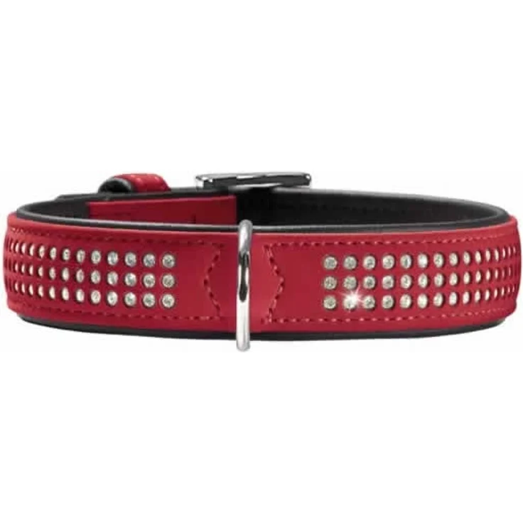 Hunter Hunde-Halsband Softie Triluxe rot-schwarz M-L – Bild 1