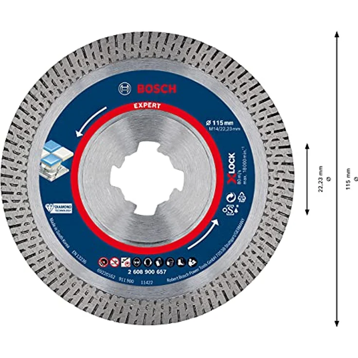 Bosch Professional Expert HardCeramic X-LOCK Diamanttrennscheibe, 115 x 22.23 x 1.4 x 10 mm – Bild 3
