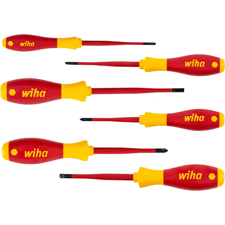 Wiha Schraubendreher Set SoftFinish® electric slimFix (38362), 6 tlg., Schraubenzieher Satz VDE für Elektriker, für tiefliegende Schrauben, Schlitz/ Phillips/ Pozidriv PlusMinus (SL/PZ) – Bild 11