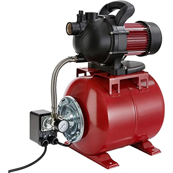 Canbolat Vertriebs GmbH Arebos Hauswasserwerk Gartenpumpe Wasserpumpe Pumpe 1000W Menge 3500 l-h 44Meter - Rot – Bild 1