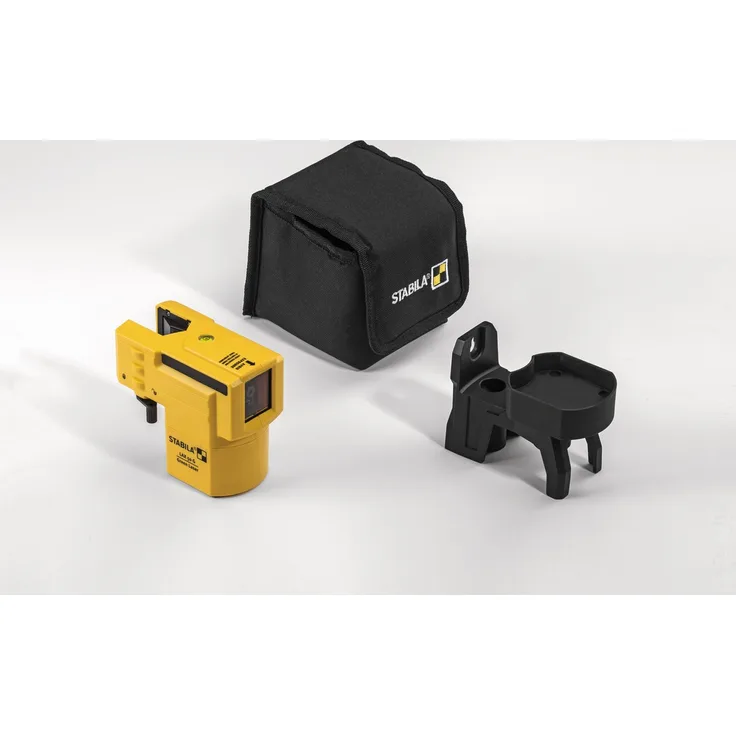 STABILA Kreuzlinienlaser LAX 50 G, 3-teiliges Set, selbstnivellierend, helle grüne Laser-Linien, Reichweite bis 30 m, Einknopfsystem, Schutzklasse IP 53, Mehrzweckplattform, Tasche