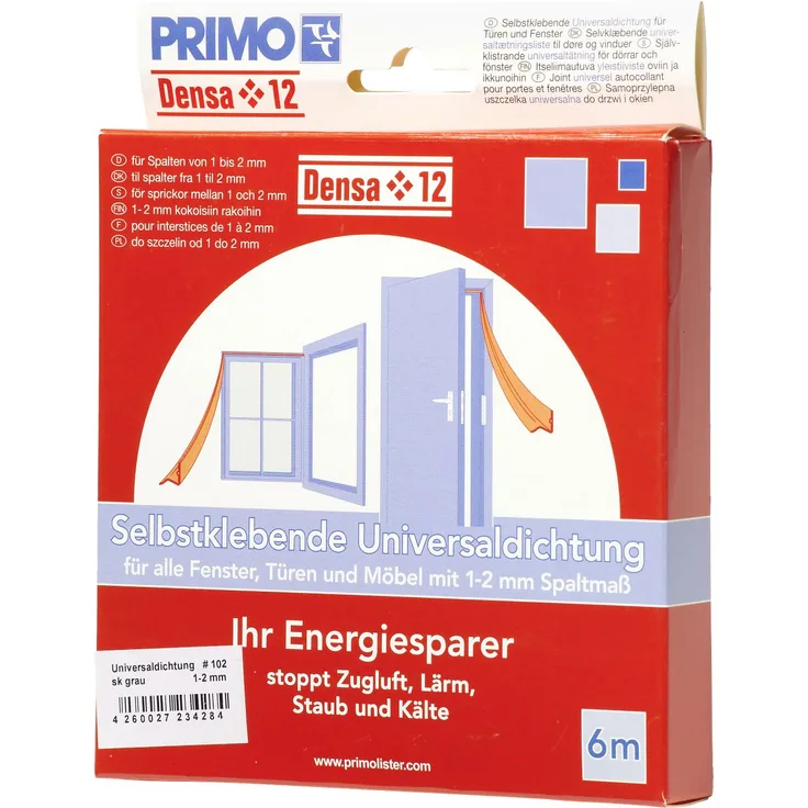 Primo Universaldichtung Densa 12, grau, für Türen + Fenster, 6 Meter