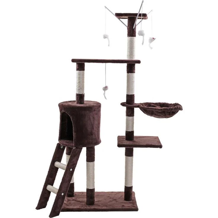 Kratzbaum Katzenbaum Katzenkratzbaum 138 cm XXL Kletterbaum Spielbaum Braun