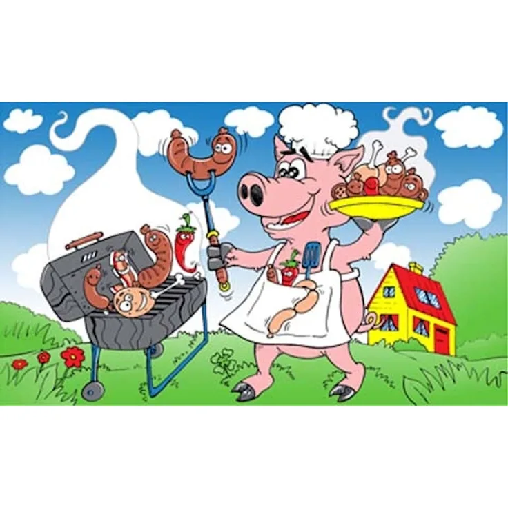 Flagge Grillspaß Barbecue 80 g/m² ca. 90 x 150 cm